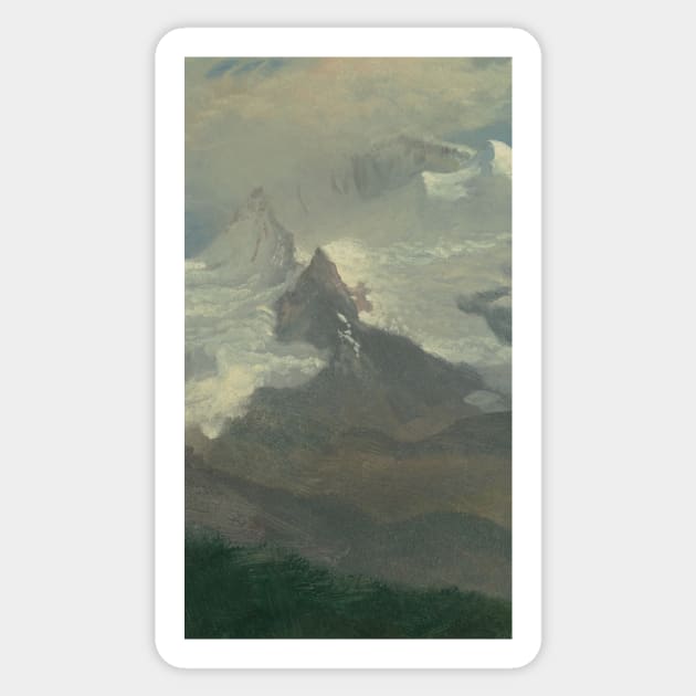 Cloud Study with Mountain Peaks by Albert Bierstadt Sticker by Classic Art Stall
